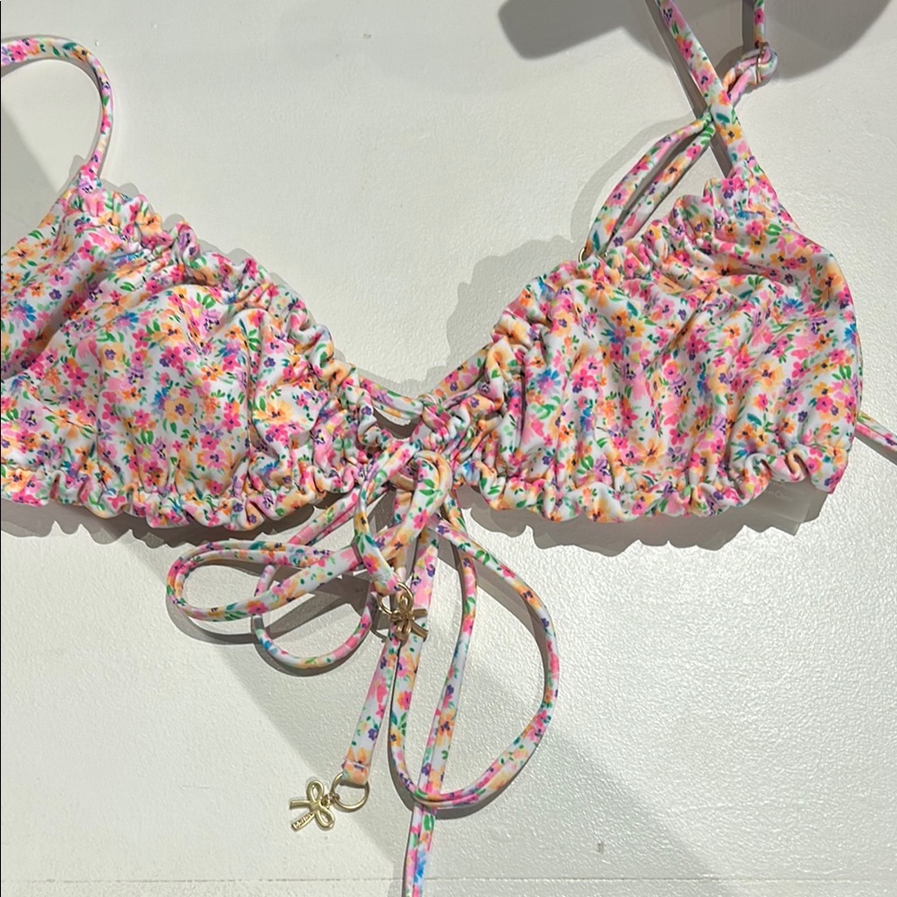 Kulani kini rushed bow halter bralette